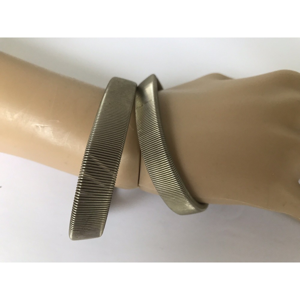 Bracelet‎ silver tone mesh meshy stretchy Soft Mesh Bracelet flexible set of 2